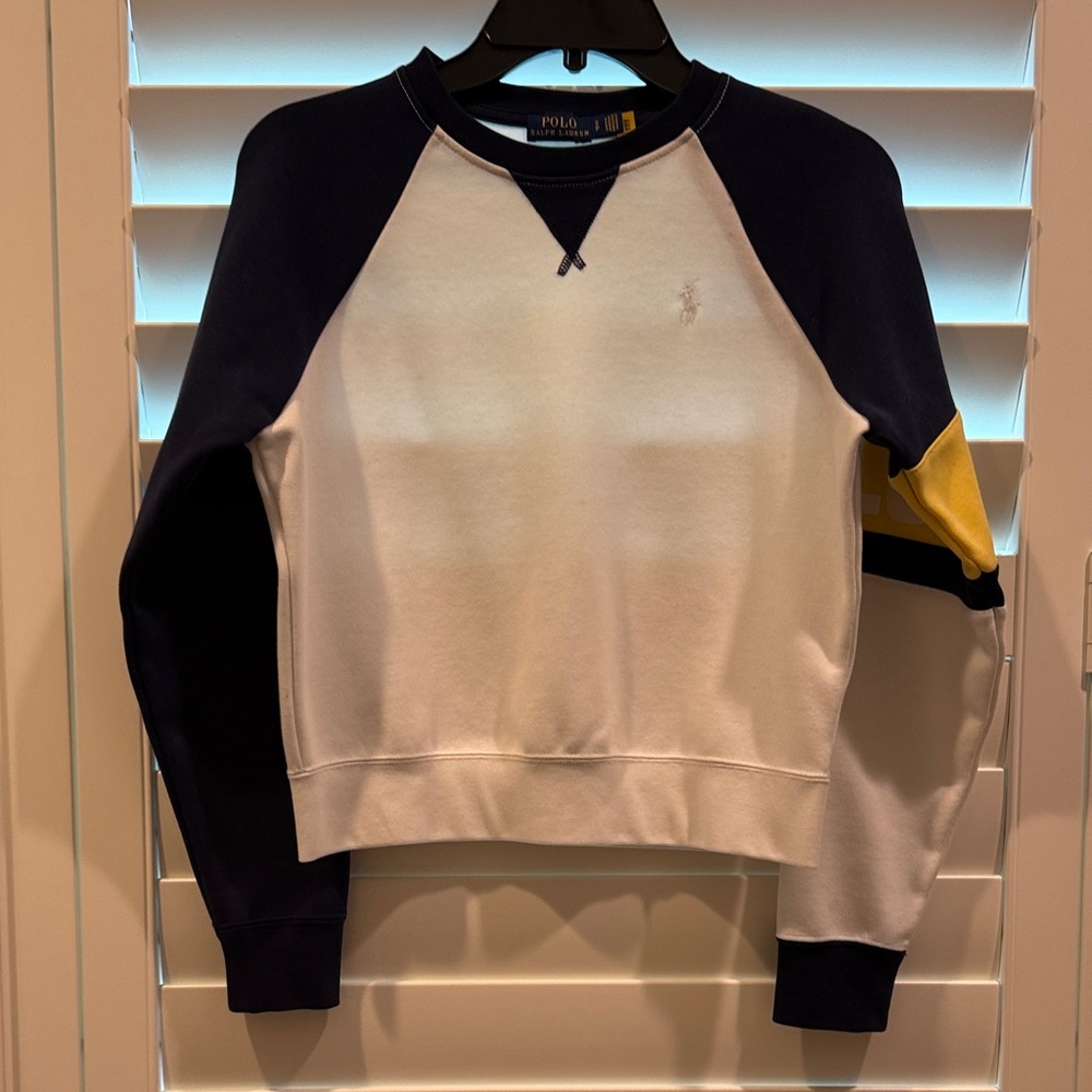 Polo by Ralph Lauren Navy, White, and Yellow Sweatshirt